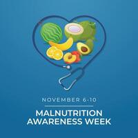 Malnutrition Awareness Week. Flat art design. Good for celebration template usage. eps 10. vector