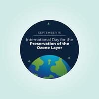 World Ozone Day. Flat art design. Global awareness design. Good for celebration template usage. eps 10. vector