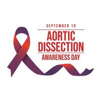 Aortic Dissection Awareness Day. Flat art design. Red ribbon . Good for celebration template usage. eps 10. vector