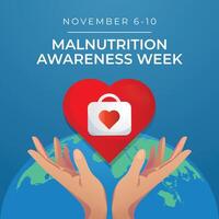 Malnutrition Awareness Week. Flat art design. Good for celebration template usage. eps 10. vector
