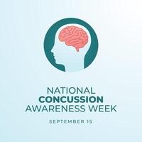 National Concussion Awareness Day. Flat art design. Good for celebration template usage. eps 10. vector