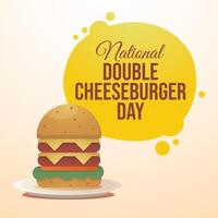 National Double Cheeseburger Day. Flat art design. Good for celebration template usage. eps 10. vector