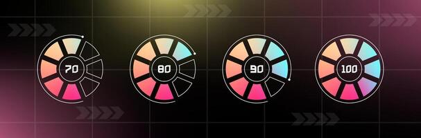 Loading bar interface. Futuristic progress design element. vector