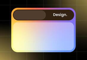 Futuristic design element in gradient colors. Pop up interface element. vector