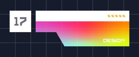 Futuristic element illustration. Colorful lower third overlay. vector