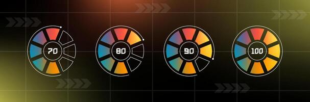 Loading bar interface. Futuristic progress design element. vector