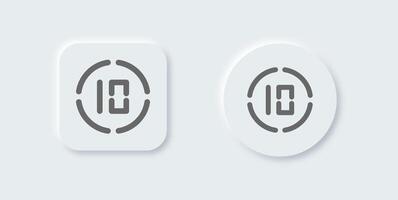 Duration line icon in neomorphic design style. Countdown signs illustration. vector