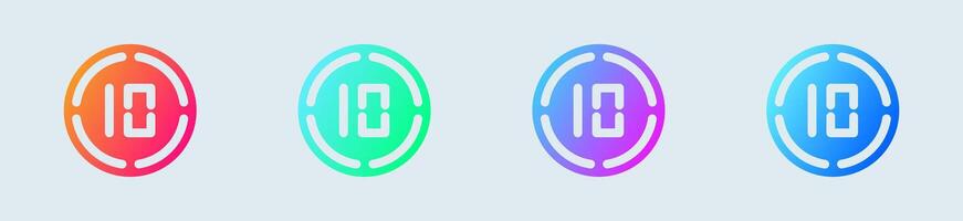 Duration solid icon in gradient colors. Countdown signs illustration. vector