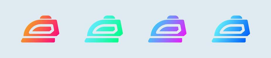 Iron clothes solid icon in gradient colors. Laundry signs illustration. vector