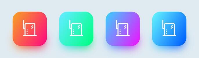 Router line icon in square gradient colors. Network connection signs illustration. vector