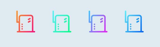 Router line icon in gradient colors. Network connection signs illustration. vector