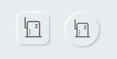 Router line icon in neomorphic design style. Network connection signs illustration. vector
