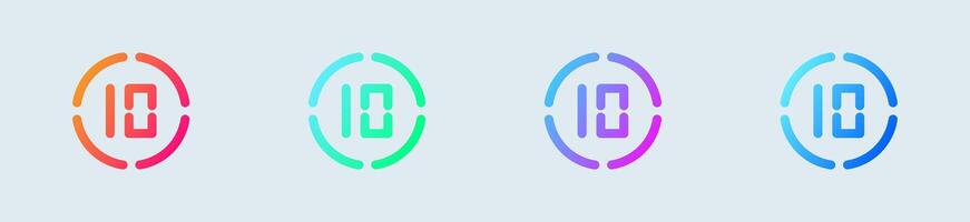 Duration line icon in gradient colors. Countdown signs illustration. vector