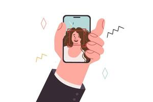 Face id technology for unlocking phone and biometric identification allowing access to application vector
