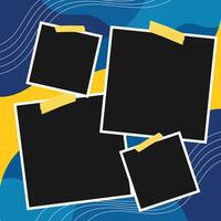 Abstract photo frames background collage art template design vector