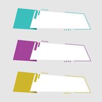 Multi color banner design art text box custom shape vector