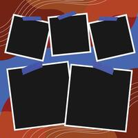 Abstract photo frames collage art template background design vector