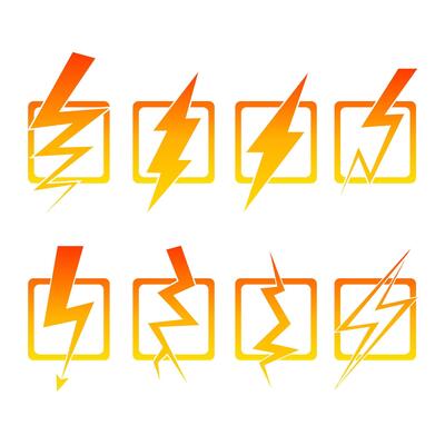Lightning signs, icons. illustration
