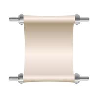 Realistic open parchment scroll on a white background. illustration vector