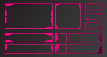Futuristic cyber layout elements. Digital streaming panel frame vector