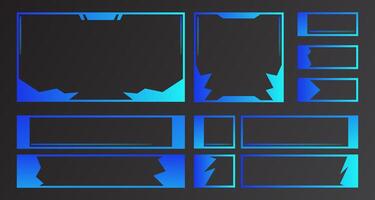 Gradient colored vidio stream panels set. End Screen design frame. futuristic user interface square frame set vector