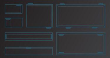 Online game, streaming frame layout. Modern futuristic frame line vector