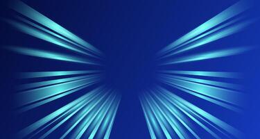 Abstract glowing gold lighting lines on blue dark background with lighting effect vector