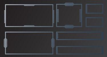Frame futuristic game for text. Frame set design template for games streaming vector