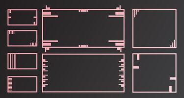 Modern futuristic frame line. Game screen template vector