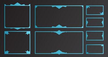 Set of frame game, live stream interface. Abstract digital user interface vector