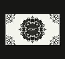 flat border circle pattern card design vector