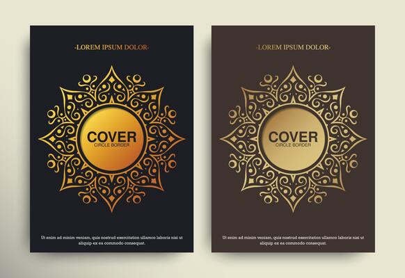 Luxury gold border pattern cover template