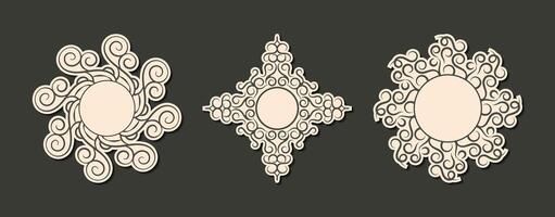 isolated vintage label design with circle frame vector