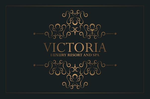 Luxury hotel label template. Trendy vintage royal ornament frames illustration.