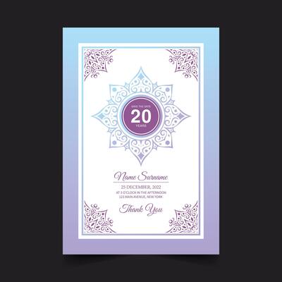 soft abstract pattern birthday invitation design