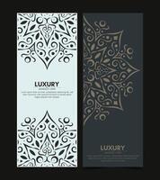 Vertical background card with mandala design vector