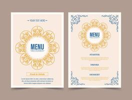 Classic Menu Layout with ornamental Elements vector
