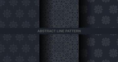 Collection Dark ornament pattern design background vector