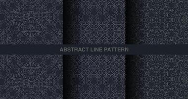 Collection Dark ornament pattern design background vector