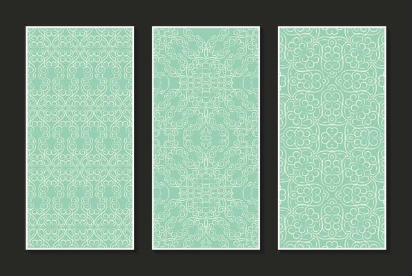 Vintage vertical card pattern set