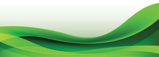 Modern green wave banner background vector