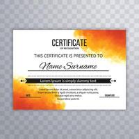Modern elegant certificate template with colorful splash design vector