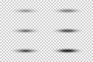 Set of oval gray shadows with soft edges vector