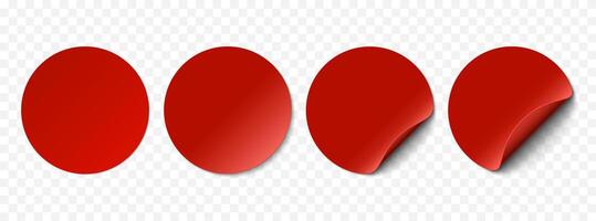 red realistic paper stickers, price tags isolated on background vector