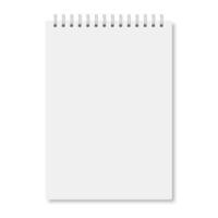 White realistic a5 notebook closed with shadows vector