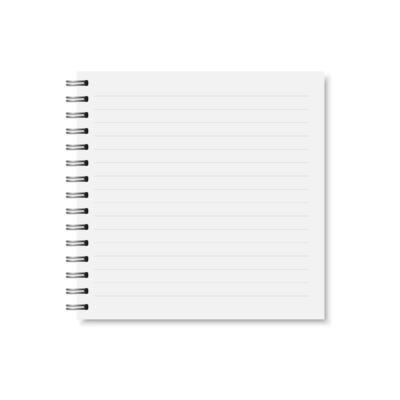 white realistic closed notebook cover.