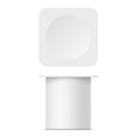 Mockup of plastic yogurt container with lid vector