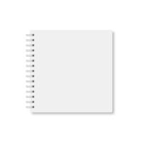 White realistic a5 notebook closed with shadow. vector