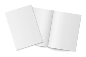 Mockup of two thin books with soft cover isolated. vector