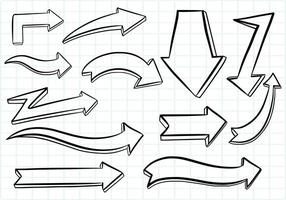 Hand draw directional arrows set sketch design vector